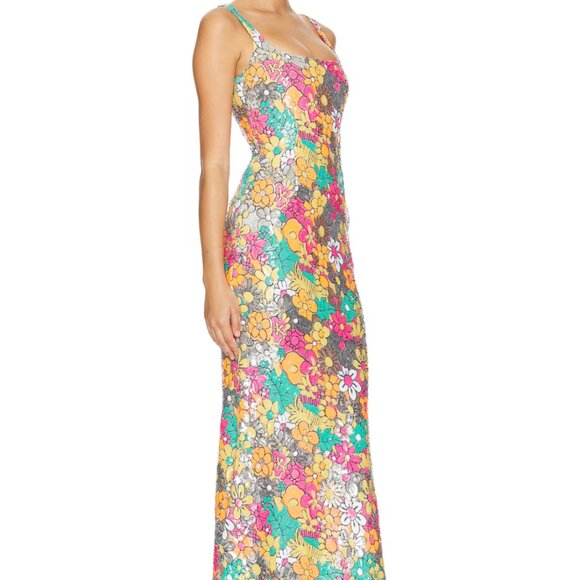 Elliatt Tiki Dress - Floral Sequins - Picture 3 of 13